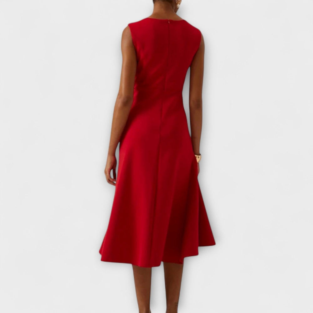 Ariane | Robe midi asymétrique à plis élégants