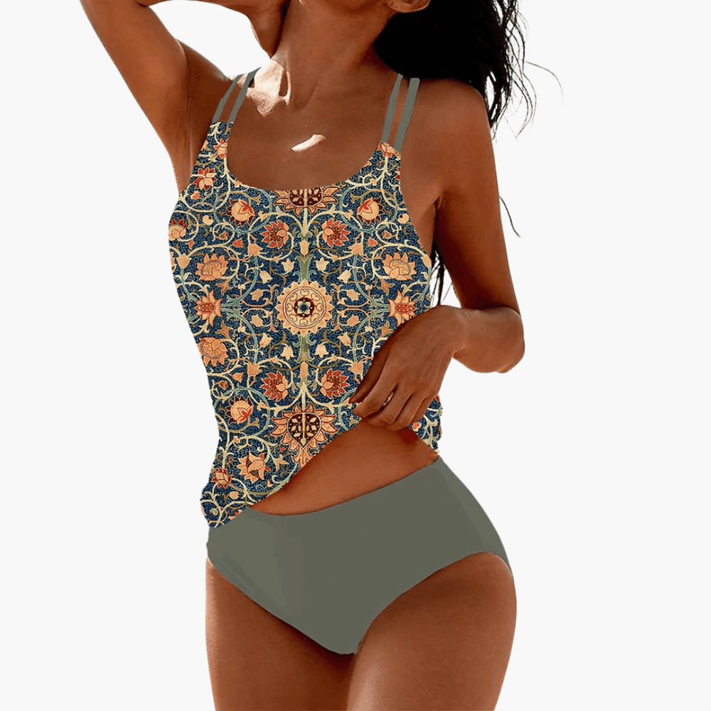 Maillot de bain une pièce pour femme avec motif mandala pour l'été