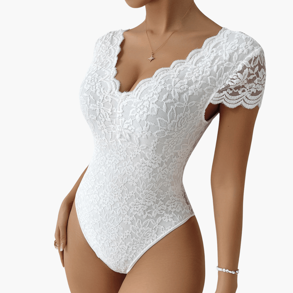 Body en dentelle pour femme - Élégant col en V