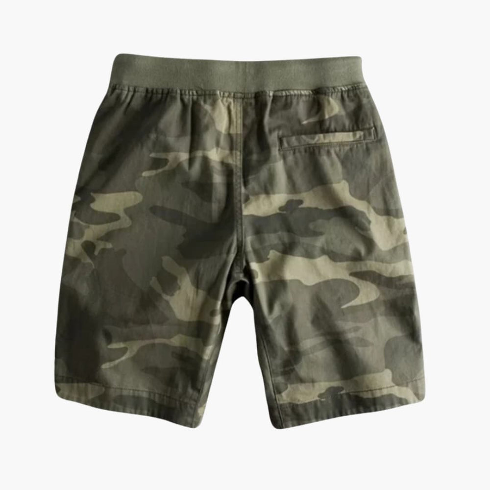 Short cargo pour homme - look camouflage avec cordon de serrage