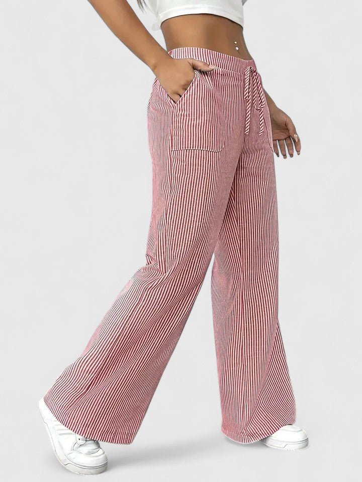 Dominique | Pantalon confortable à jambes larges avec des détails élégants