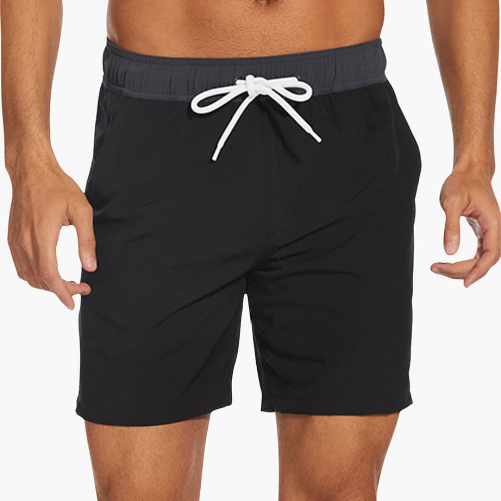Short de bain rayé pour homme - avec cordon de serrage et poches