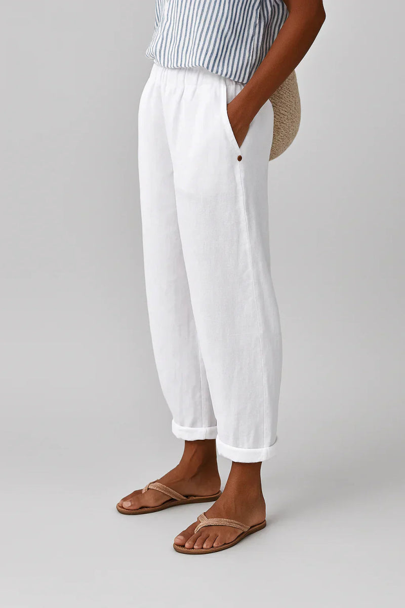 Isaline | Pantalon droit aéré à taille élastique