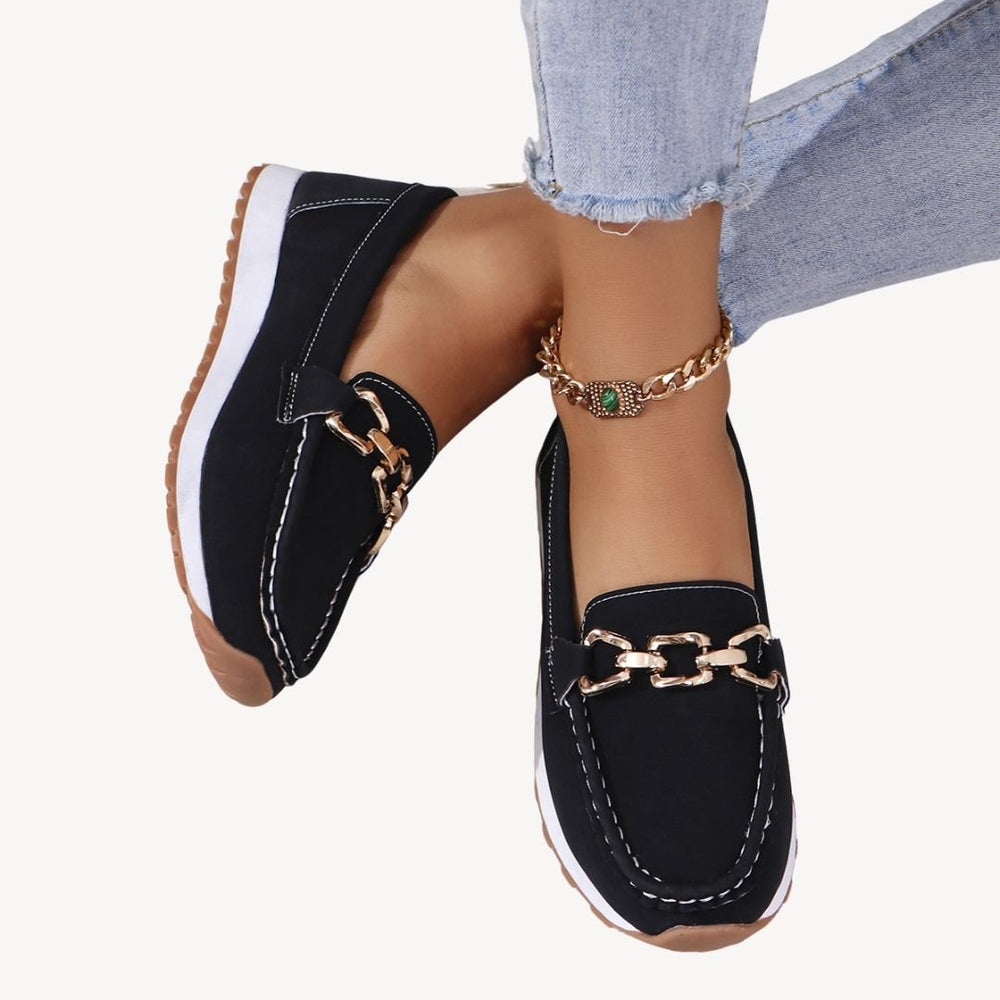 Loravelle I Mocassins Orthopédiques en Suède pour Femmes avec Chaîne