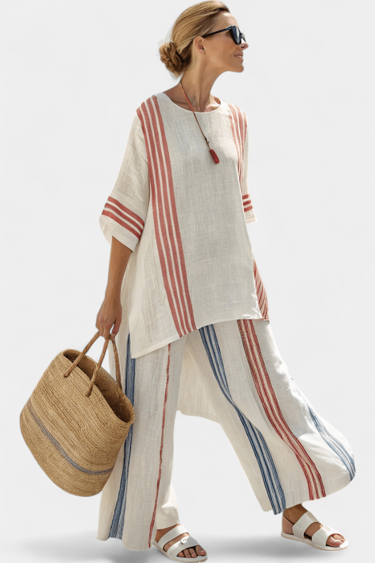 Mirthe | Ensemble deux pièces aérien à rayures et coupe oversize