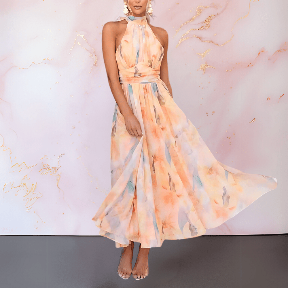 Fashionmoment® Naomi | Robe aquarelle élégante à la coupe ajustée