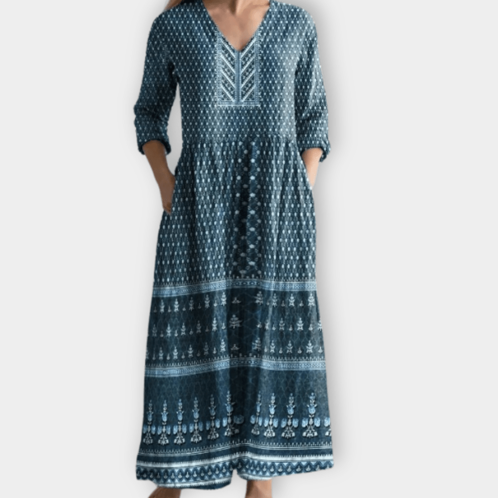Oswina | Robe longue bohème en tissu doux de qualité supérieure