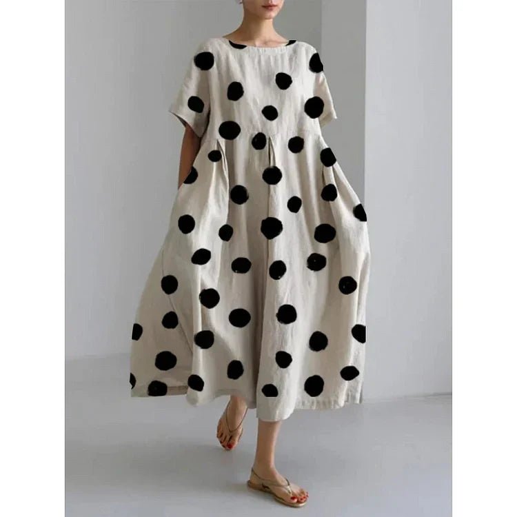 Renée | Robe midi à pois rétro