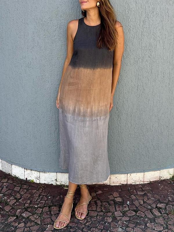 Thérèse | Robe longue aux tons naturels et à la coupe fluide