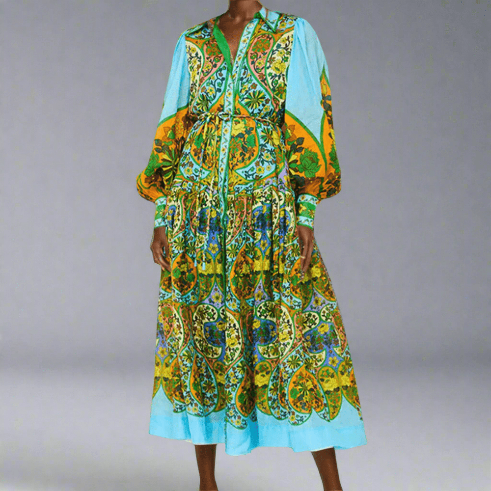 Veleda | Robe longue haut de gamme avec élégant col en V
