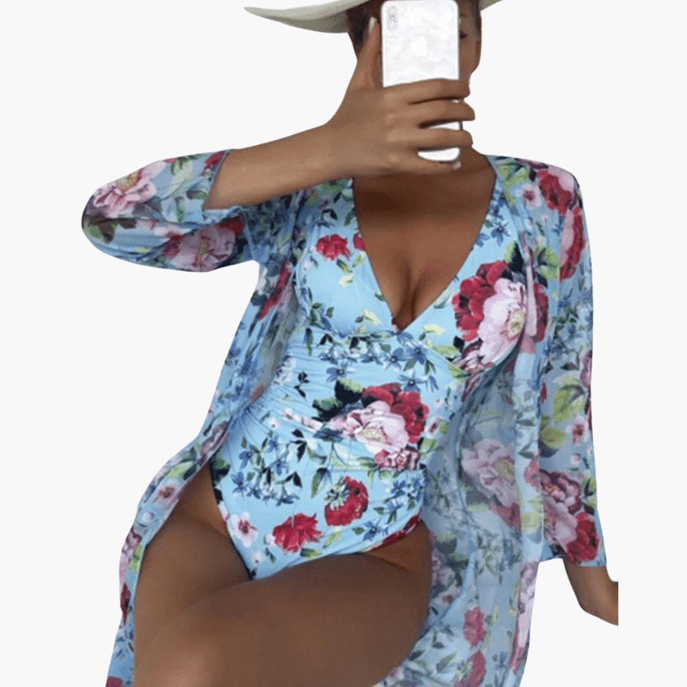 Maillot de bain une pièce cache-cœur pour femme avec effet gainant