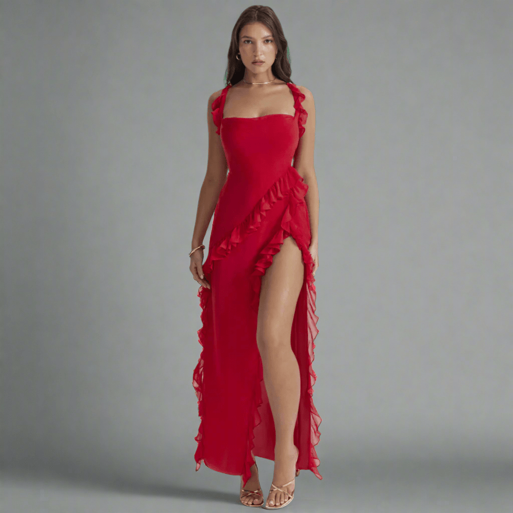 Zisel | Robe longue aérienne à volants élégants