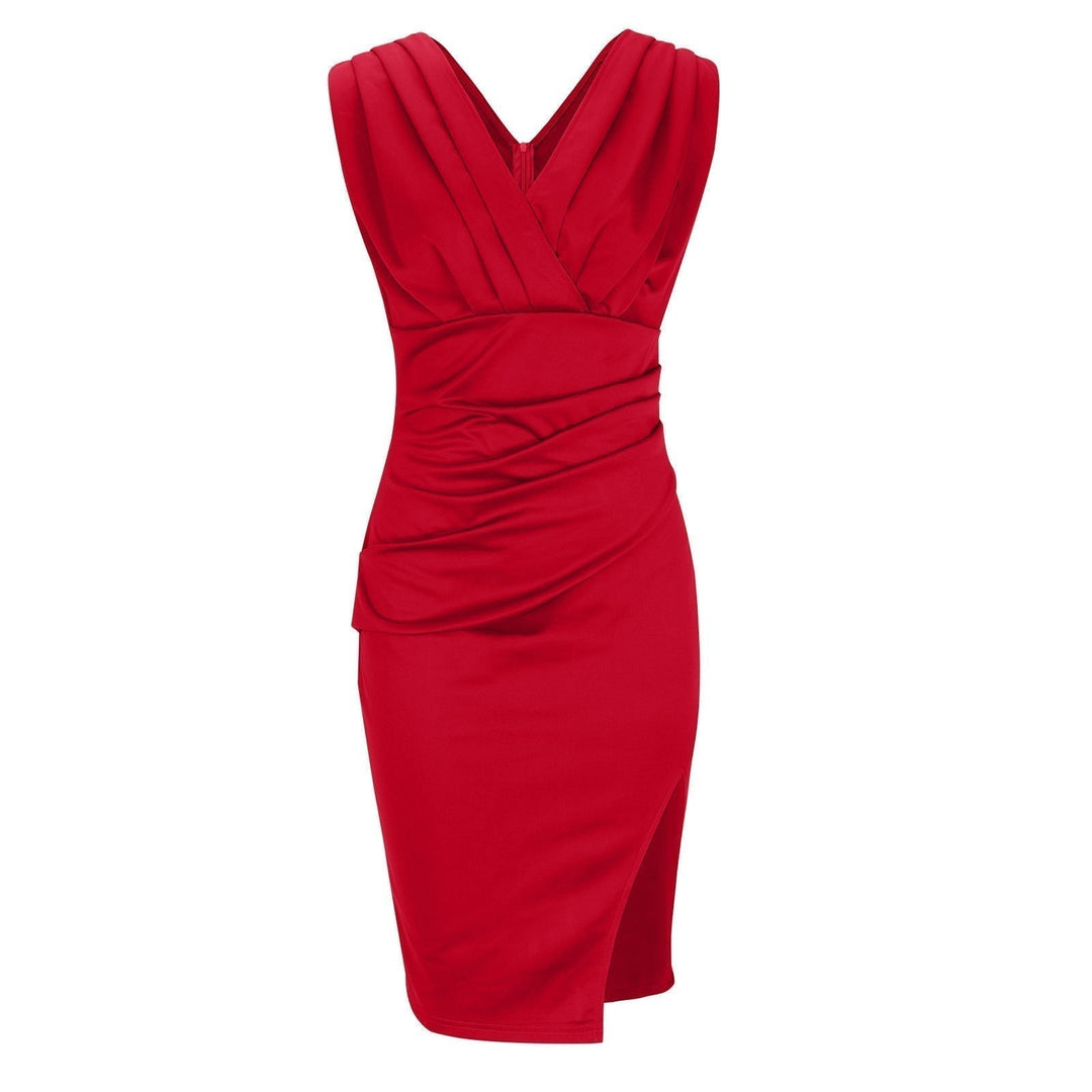 Brenda | Robe ajustée avec décolleté en V et fente