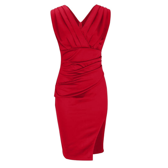 Brenda | Robe ajustée avec décolleté en V et fente