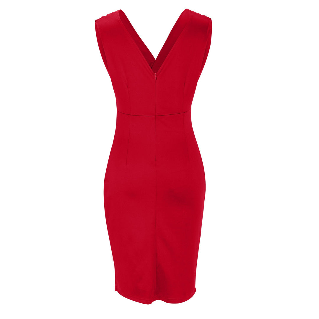 Brenda | Robe ajustée avec décolleté en V et fente
