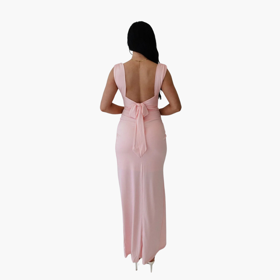 Dagmar | Robe moulante fendue à fronces