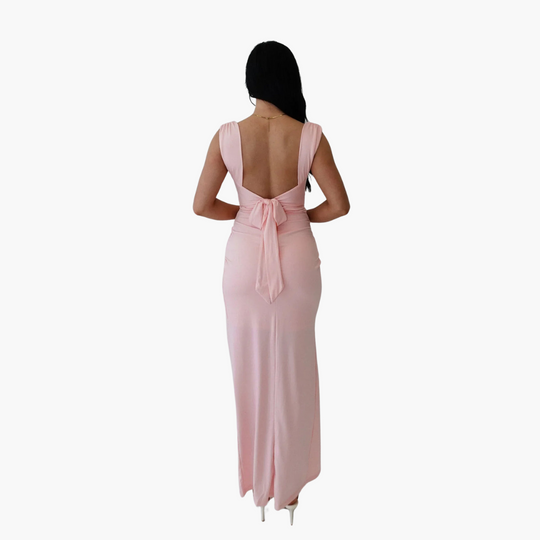 Dagmar | Robe moulante fendue à fronces