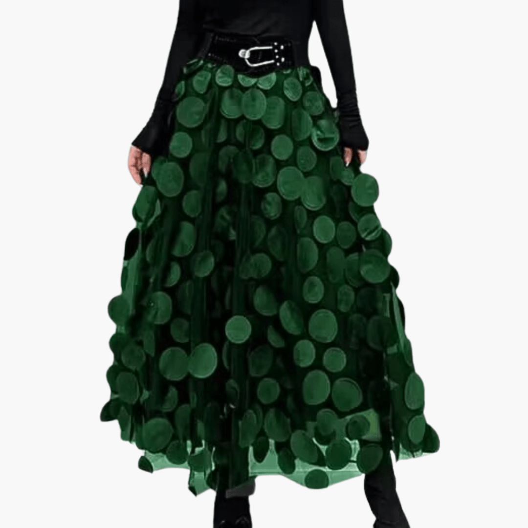 Jupe longue en tulle à pois pour femme – accrocheuse et élégante