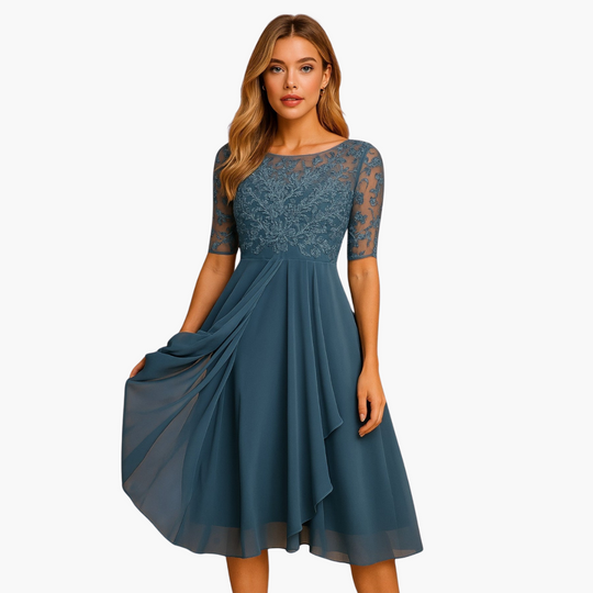 Lore | Midikleid mit Spitzenärmeln