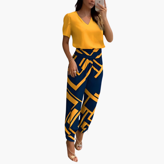 Henriette | Ensemble tendance avec chemisier et pantalon 