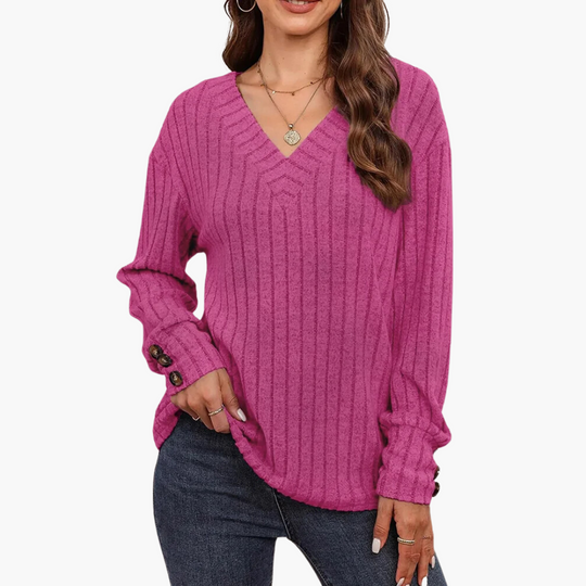 Yvonne | Pull d'hiver en tricot col V