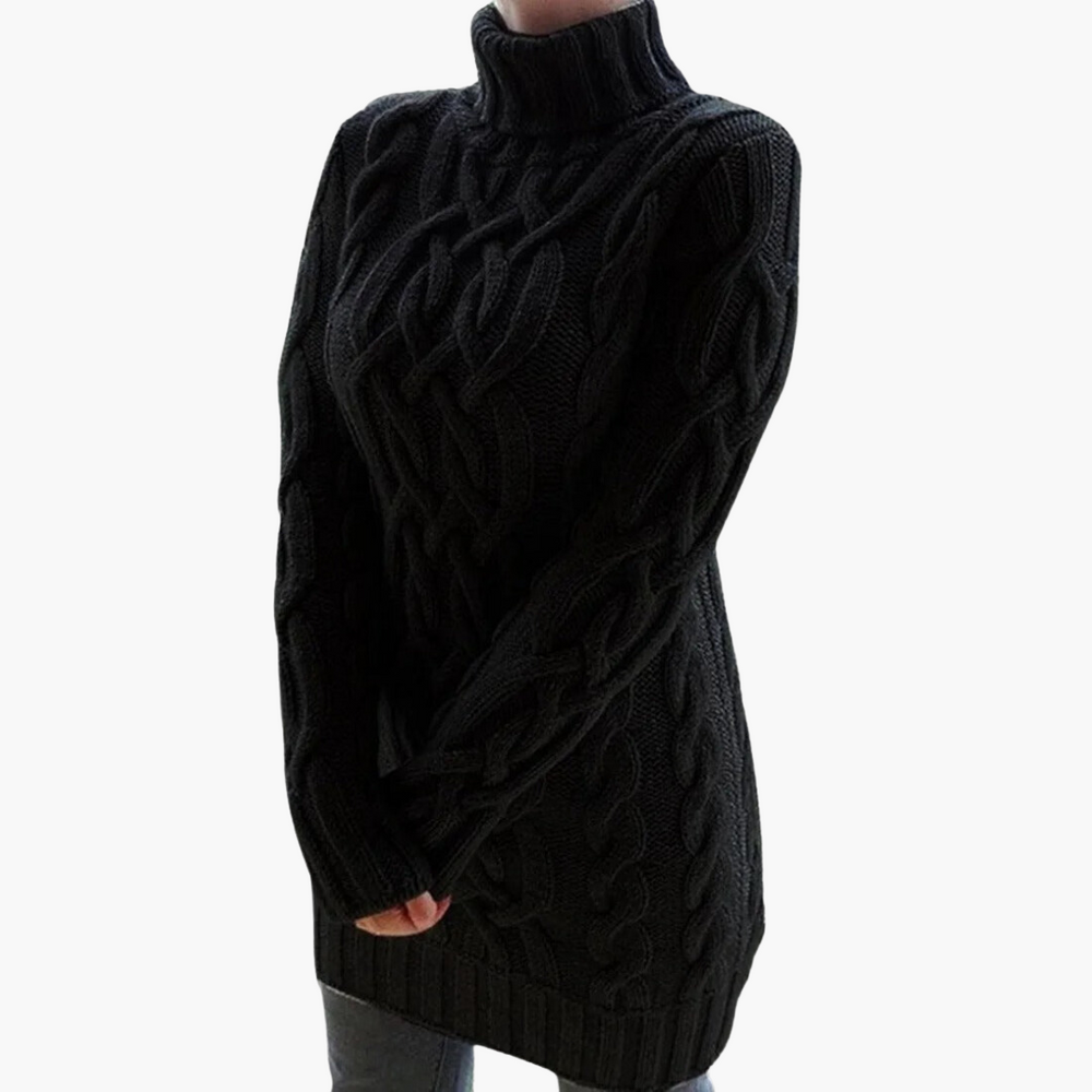 Lena | Pull long à col roulé, élégant et chaud