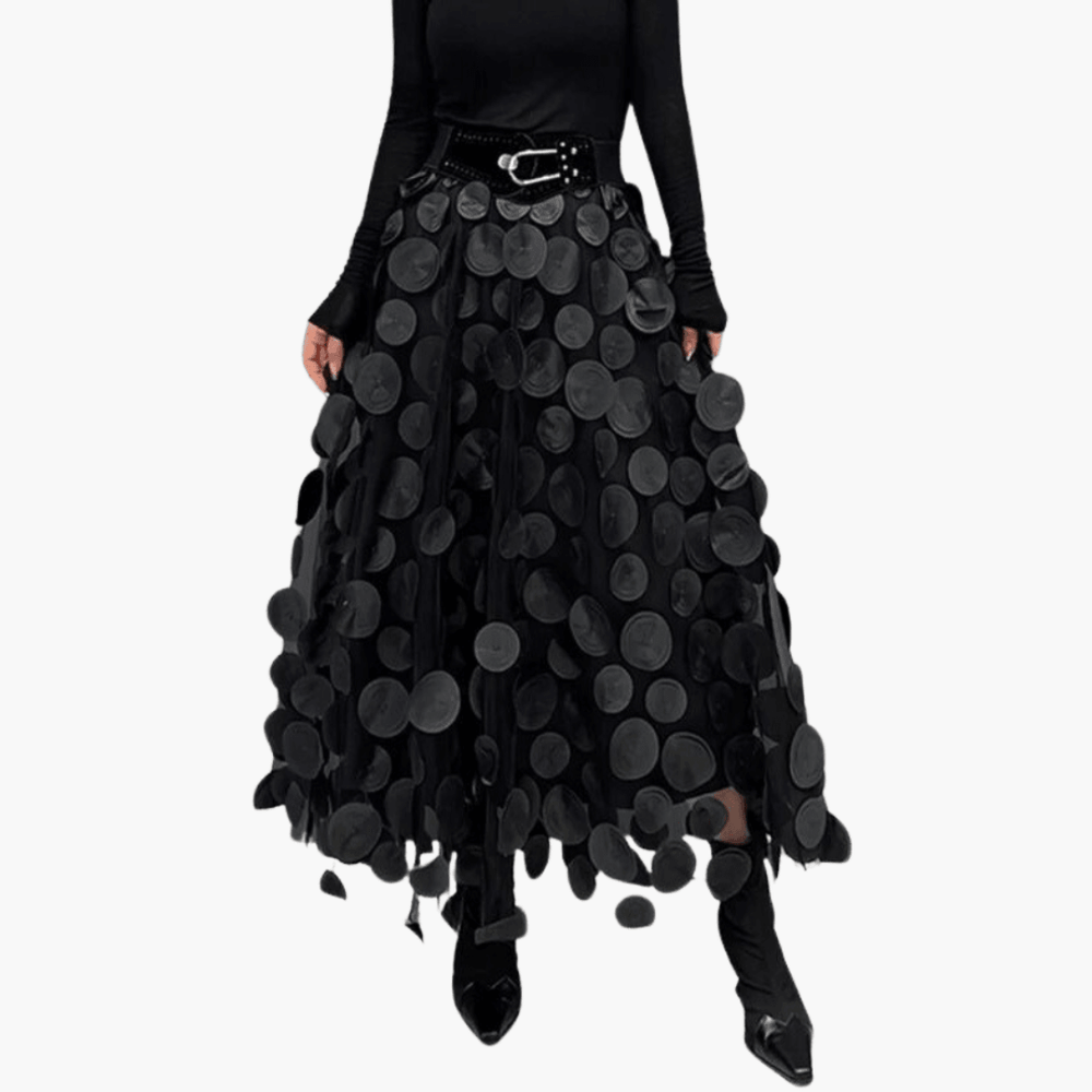 Jupe longue en tulle à pois pour femme – accrocheuse et élégante