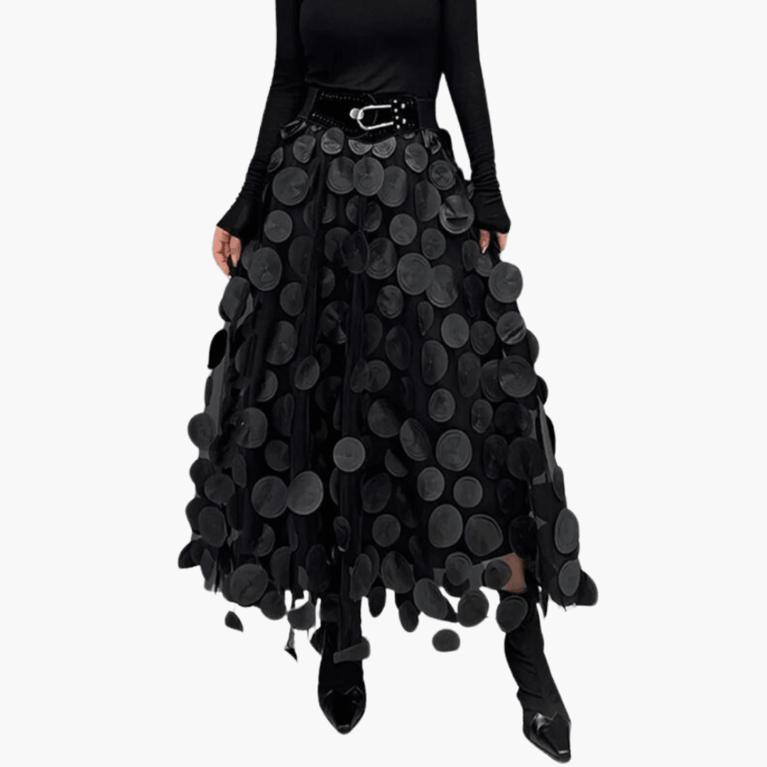 Jupe longue en tulle à pois pour femme – accrocheuse et élégante