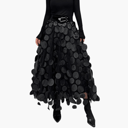Jupe longue en tulle à pois pour femme – accrocheuse et élégante