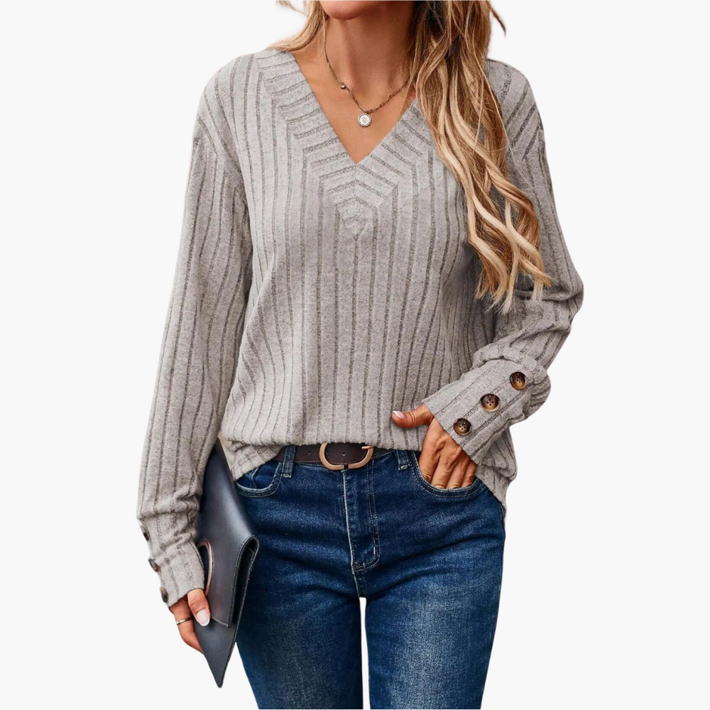Yvonne | Pull d'hiver en tricot col V