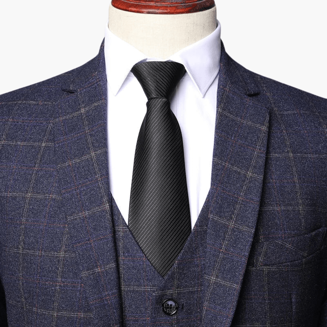 Costume 3 pièces homme avec gilet et veste – motif à carreaux