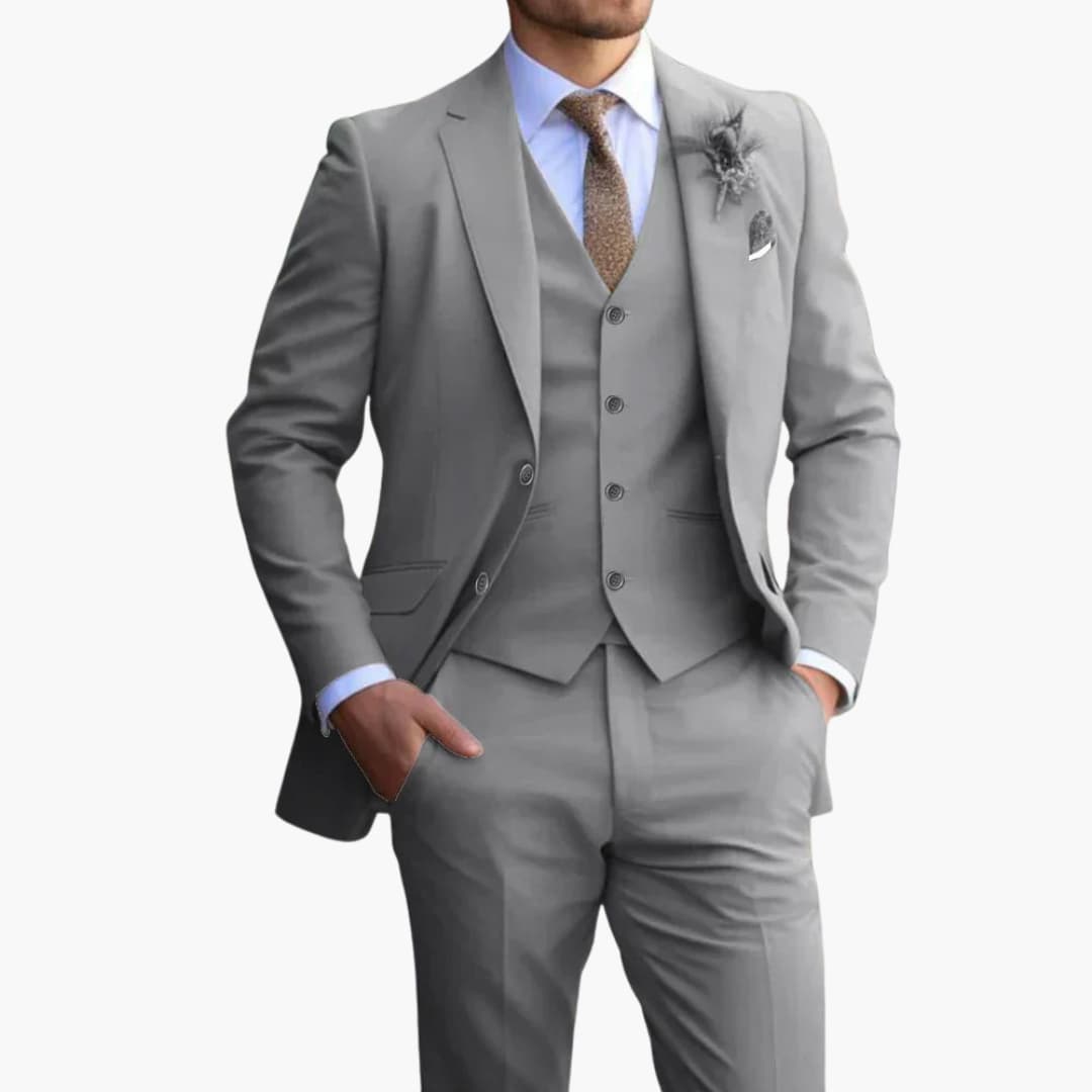 Ensemble costume 3 pièces - costume homme slim fit beige pour mariage