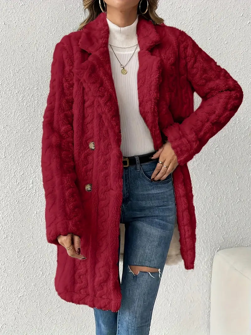 Elisa - Manteau douillet en peluche 