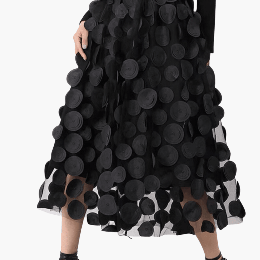 Jupe longue en tulle à pois pour femme – accrocheuse et élégante
