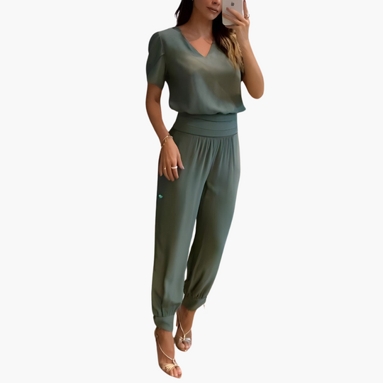 Henriette | Ensemble tendance avec chemisier et pantalon 
