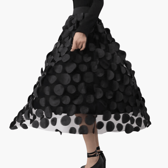 Jupe longue en tulle à pois pour femme – accrocheuse et élégante