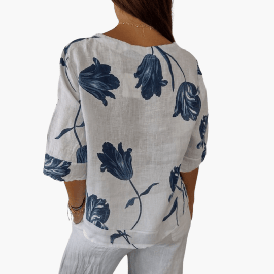 Chemisier à imprimé floral pour femme – Haut d'été à col en V