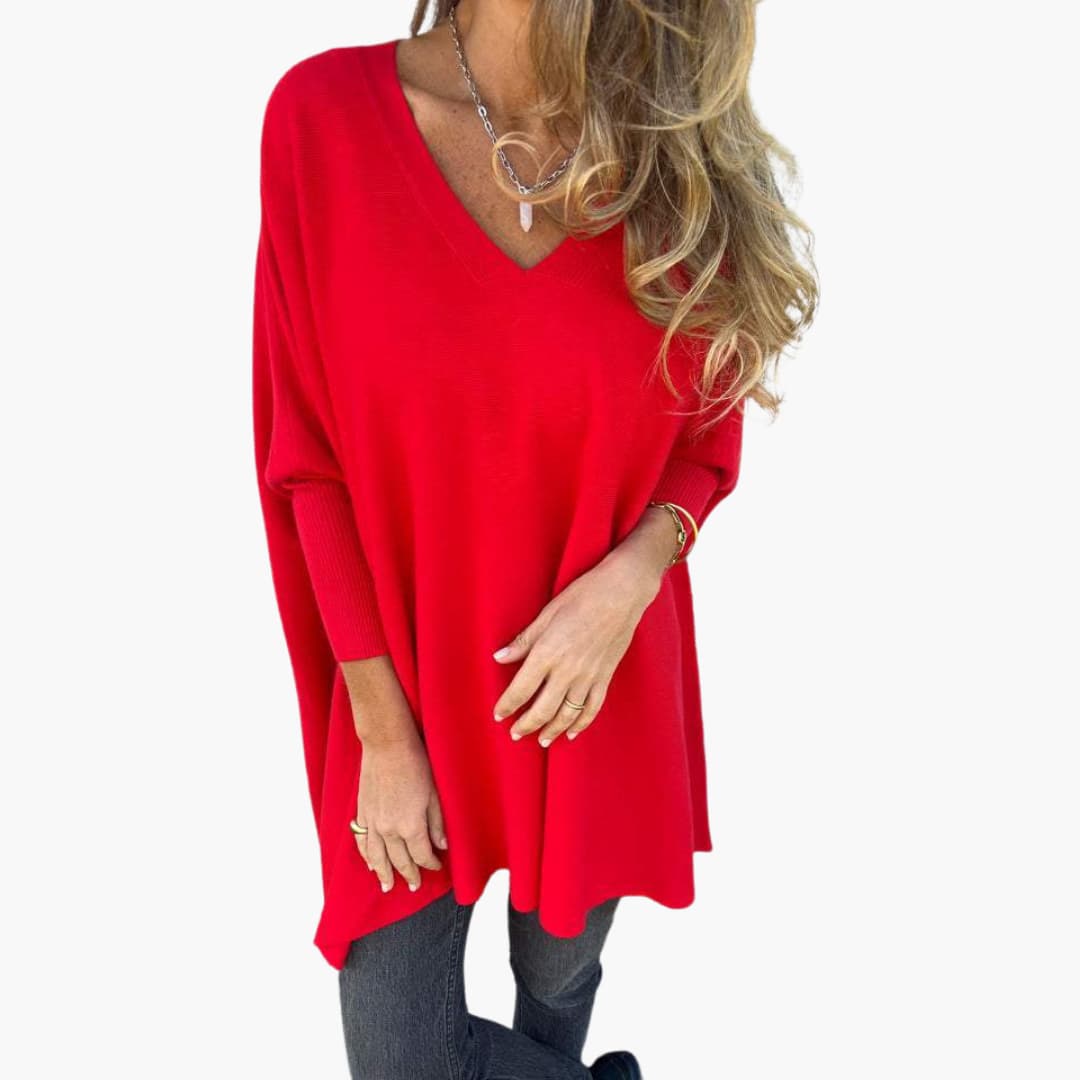 Marie | Pull en tricot confortable à col en V