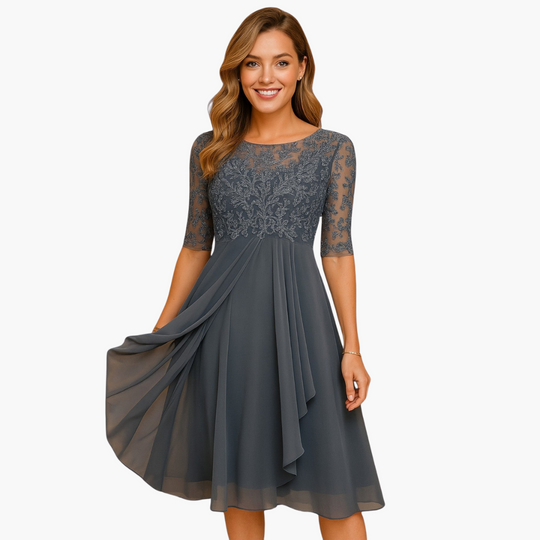 Lore | Midikleid mit Spitzenärmeln