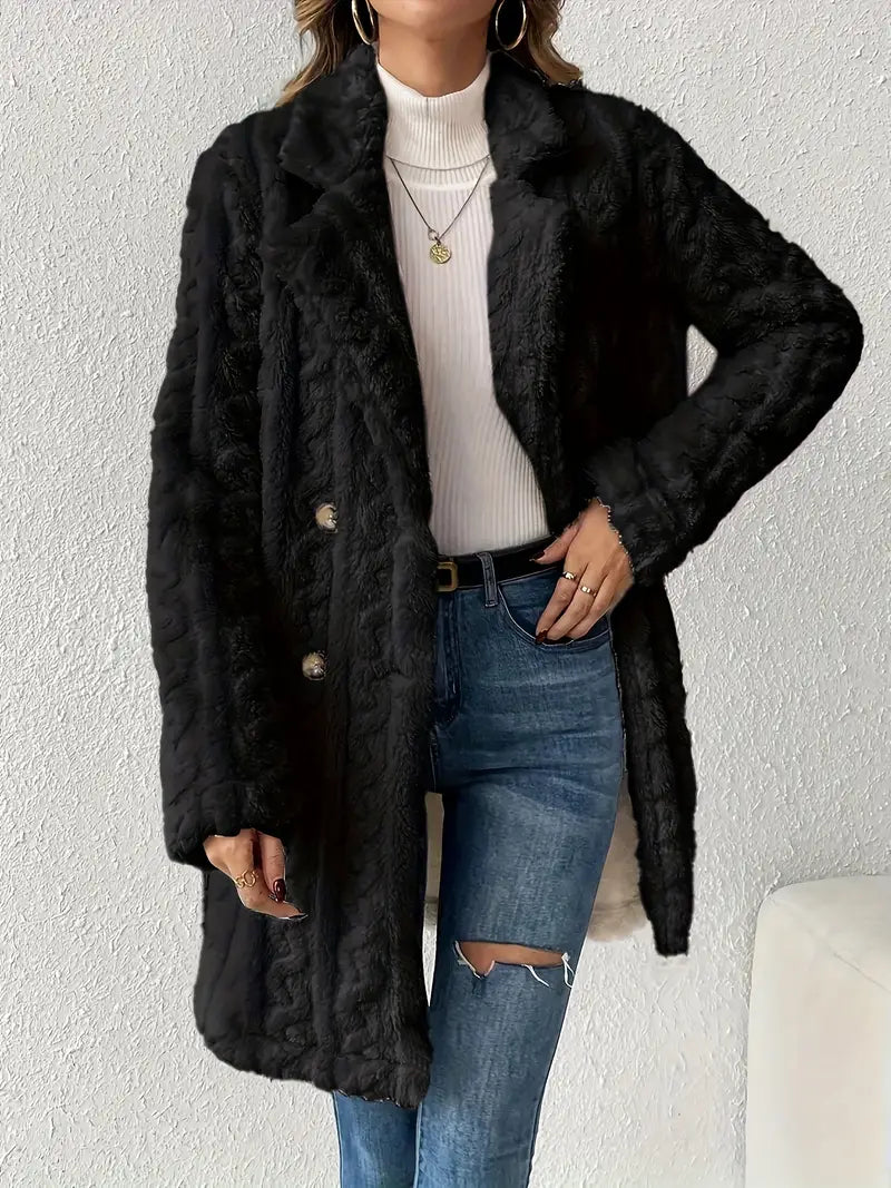 Elisa - Manteau douillet en peluche 