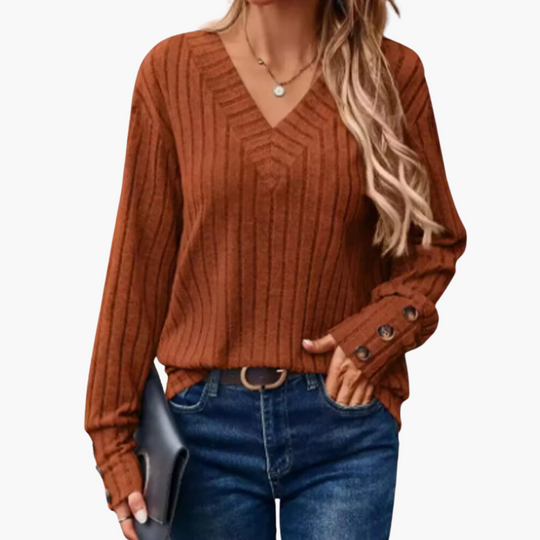 Yvonne | Pull d'hiver en tricot col V