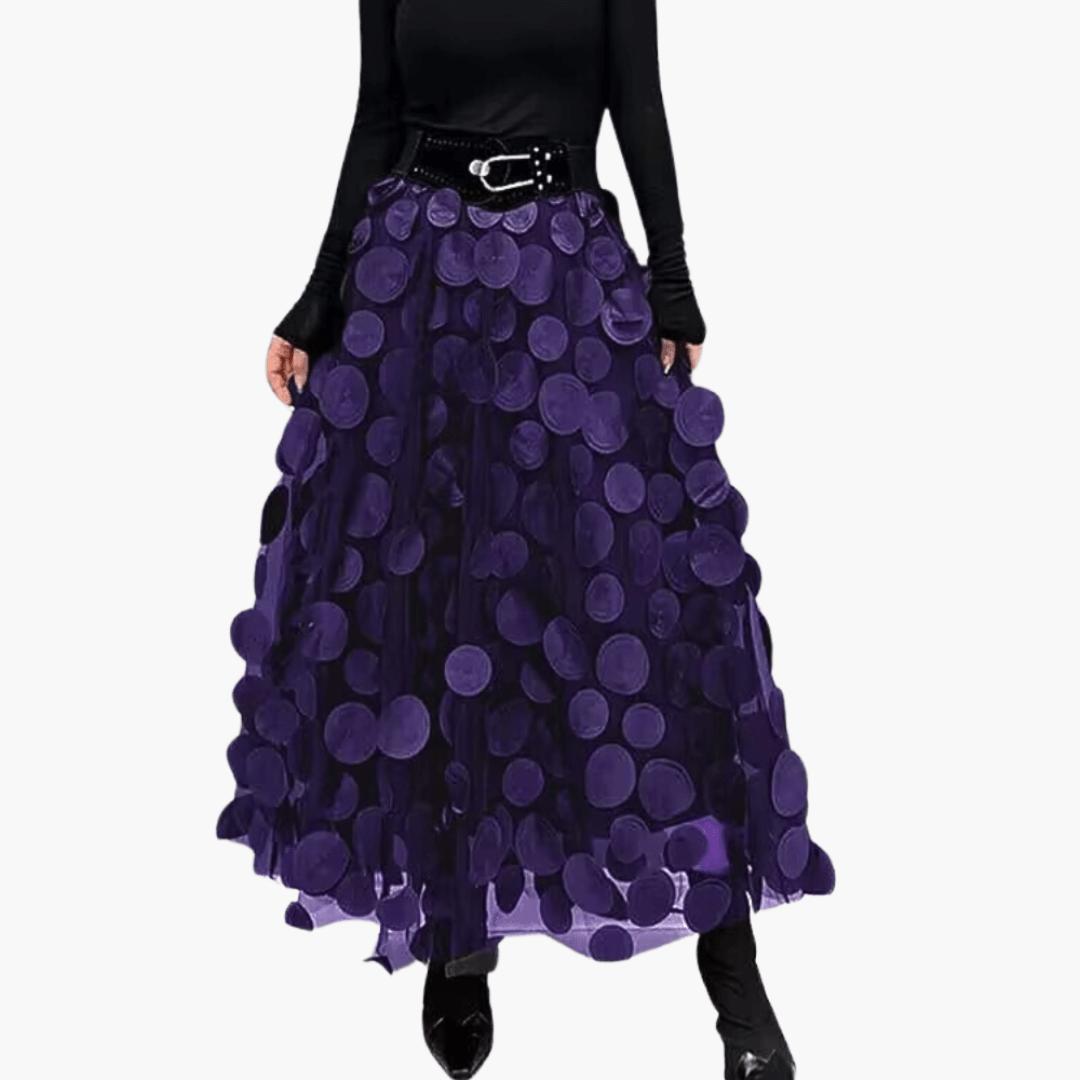 Jupe longue en tulle à pois pour femme – accrocheuse et élégante