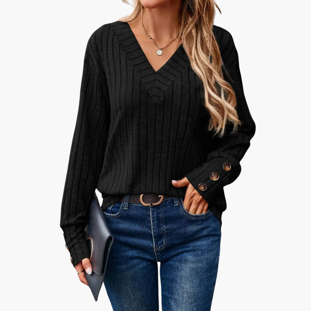 Yvonne | Pull d'hiver en tricot col V