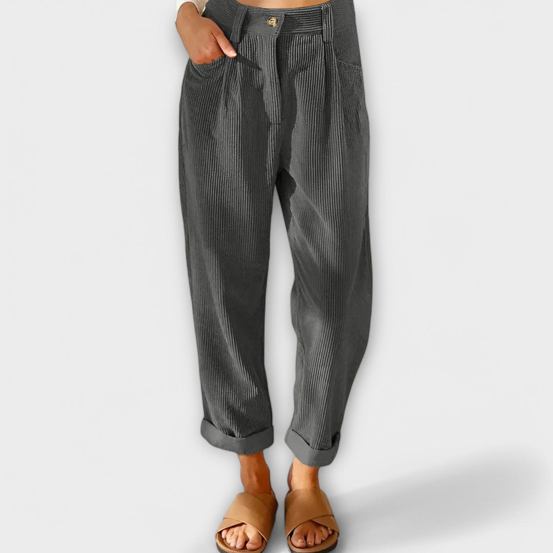 Jana - Pantalon moderne en velours côtelé