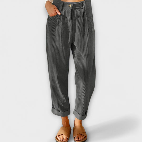 Jana - Pantalon moderne en velours côtelé