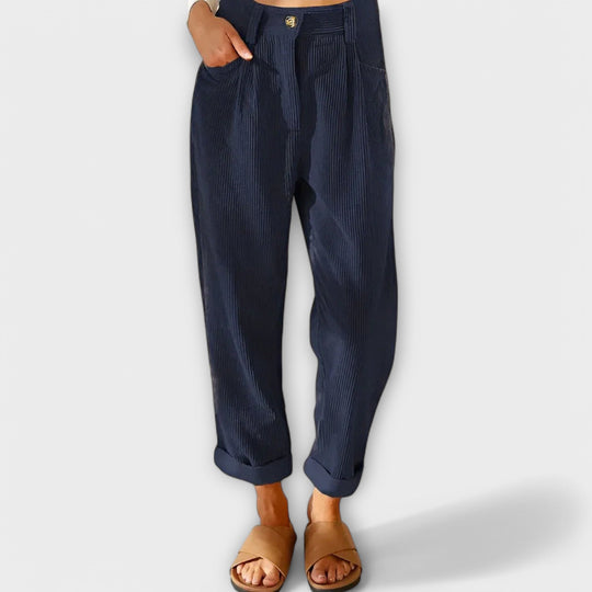 Jana - Pantalon moderne en velours côtelé