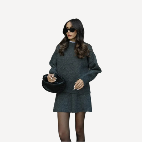 Helena | Ensemble jupe en tricot (haut + jupe)