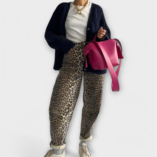 Chandra - Jean vintage imprimé léopard