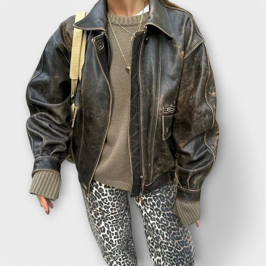 Chandra - Jean vintage imprimé léopard