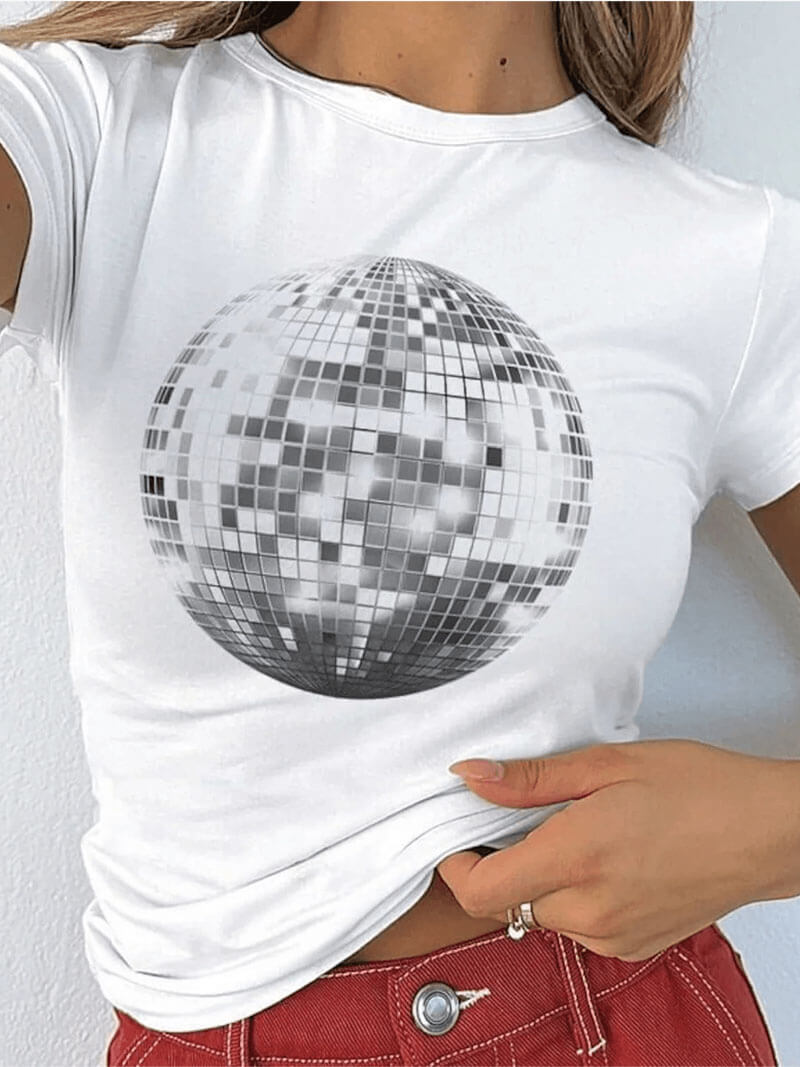 T-shirt boule à paillettes